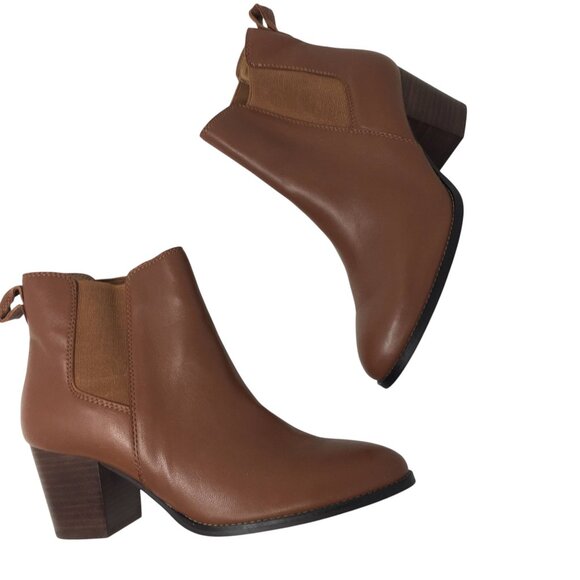 J. Crew Factory Rory Leather Heeled Chelsea Ankle Boots Brown Women's Size 9.5 - Picture 7 of 12